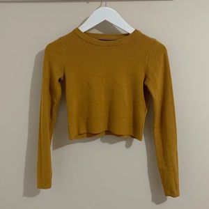 Forever 21 Mustard Yellow Knit Long-Sleeve